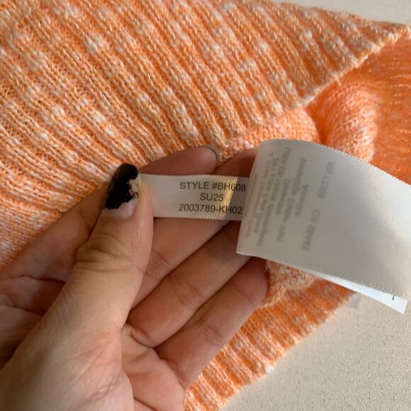 J Crew Sweater Women S Small Creamsicle Beach Cardigan Loose Knit Slouchy Pocket - Picture 8 of 10